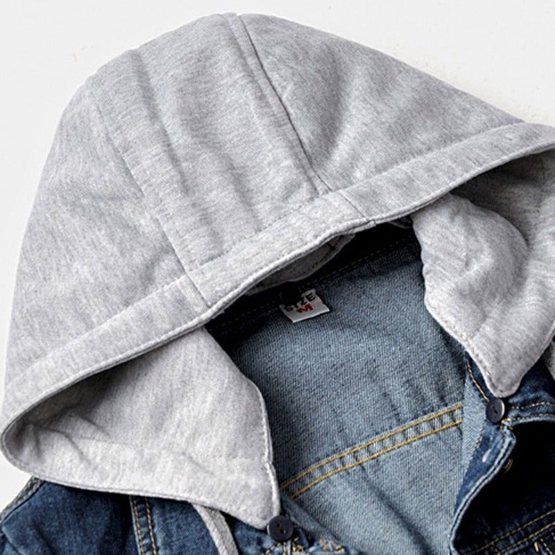 Luvik | Naisten Takki Denim-tyylillä, Huppu ja Taskut, Rento Muotoilu