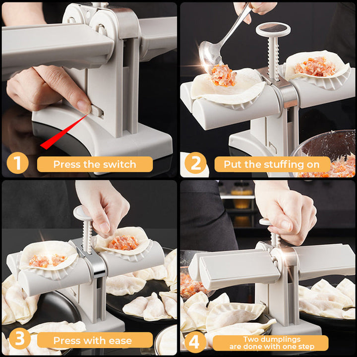 🥟Hushold Dobbel Hode Automatisk Dumpling Maker Form🧑‍🍳God hjelp i kjøkkenet | Luvikno
