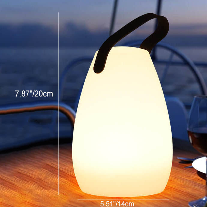 Moderne Enkelhet Plast Rund Kvadratisk Hånd LED Bordlampe For Utendørs Terrasse | Luvikno