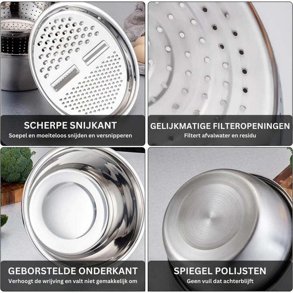 Master Chop - Stilfull 3-i-1 Kutteskuff laget av rustfritt stål Luvikno
