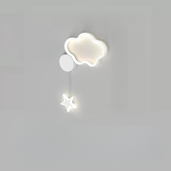 LumiDroom - Magisk Vegglampe med Stjerner og Måne Luvikno