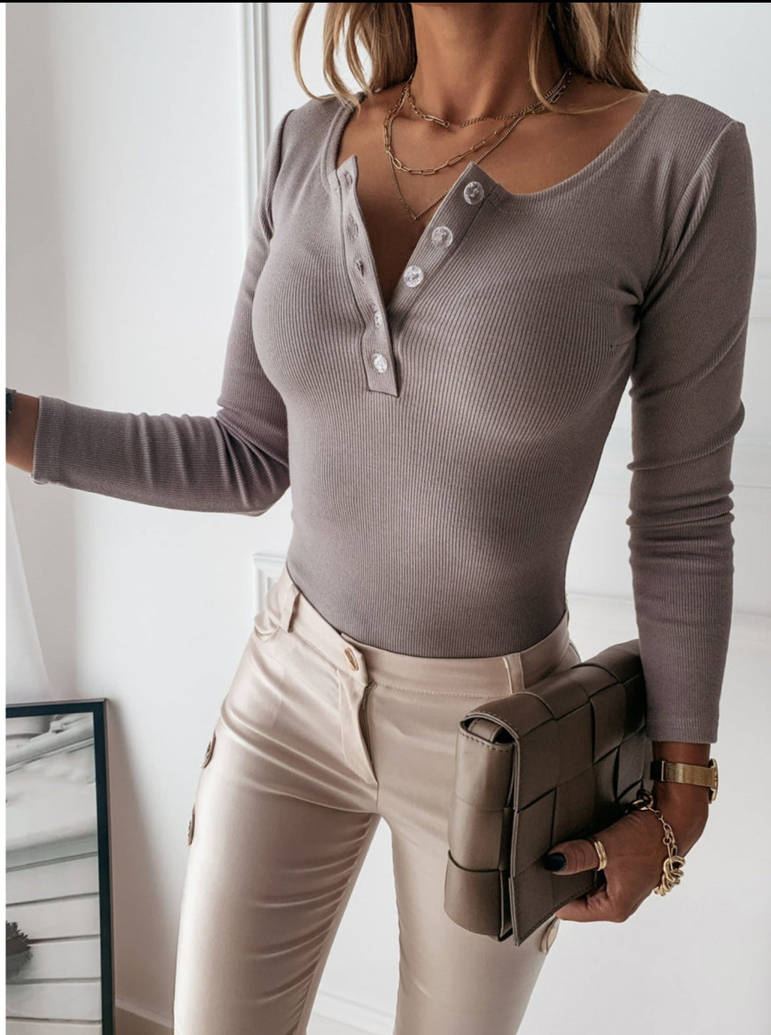Luvik Carin Ribbete Henley Tee