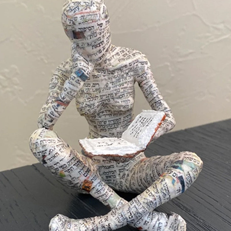 Resin Moderne Lesende Kvinne Statue Ornament i Form av en Lærer | Luvikno