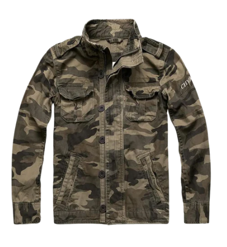 Retro farkkutakki, jossa on erilaisia taskuja