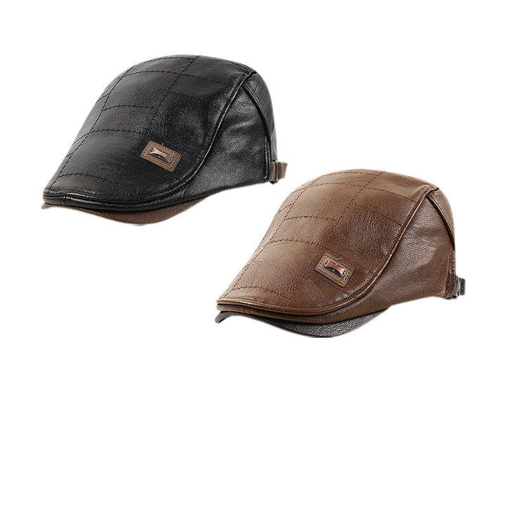 Luvikno | ElderLux Plush Leather Beret | Cozy elegance for a warm winter experience