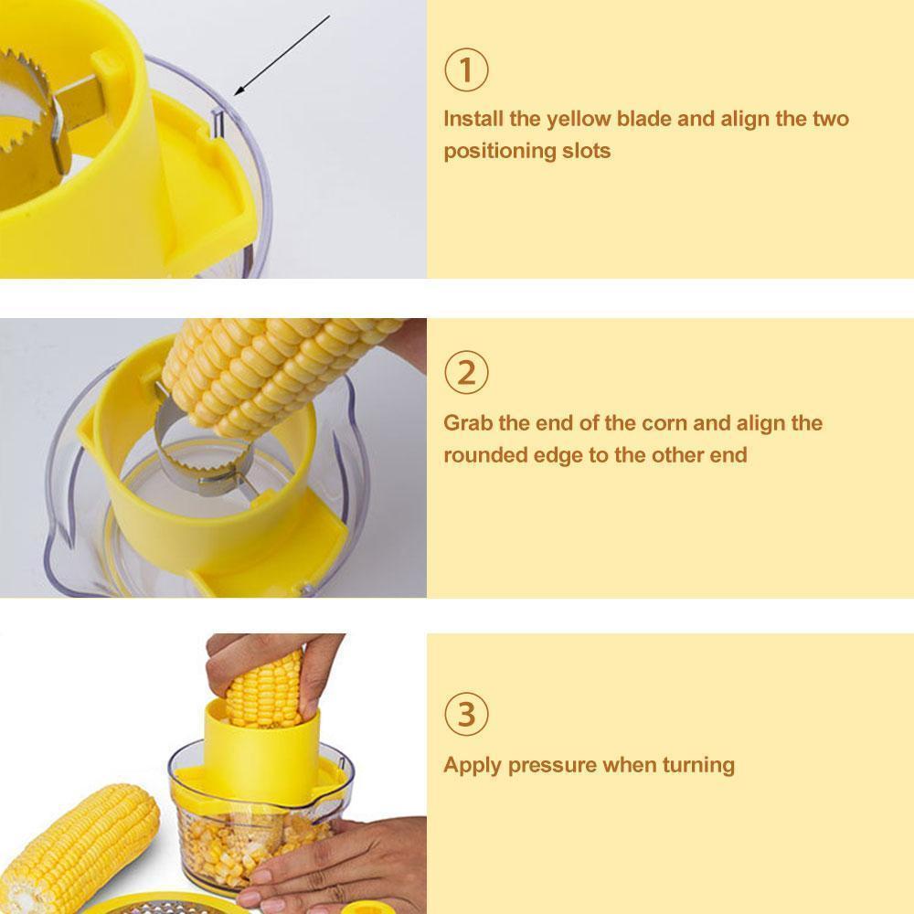 Cob Corn Stripper Med Innebygd Målebeger Og Rivejern | Luvikno