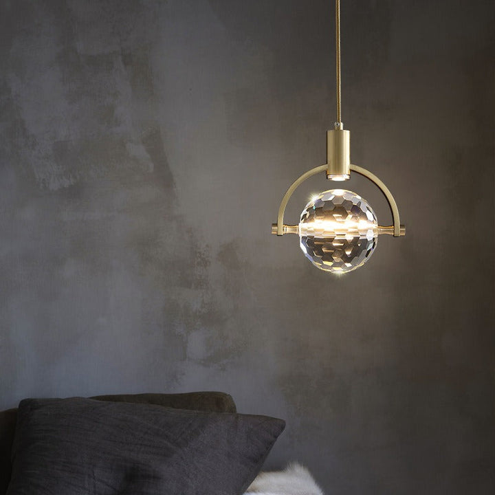 Luvikno | CrystalChic Pendellampe - Ringformet LED Taklampe med Funklende Krystaller