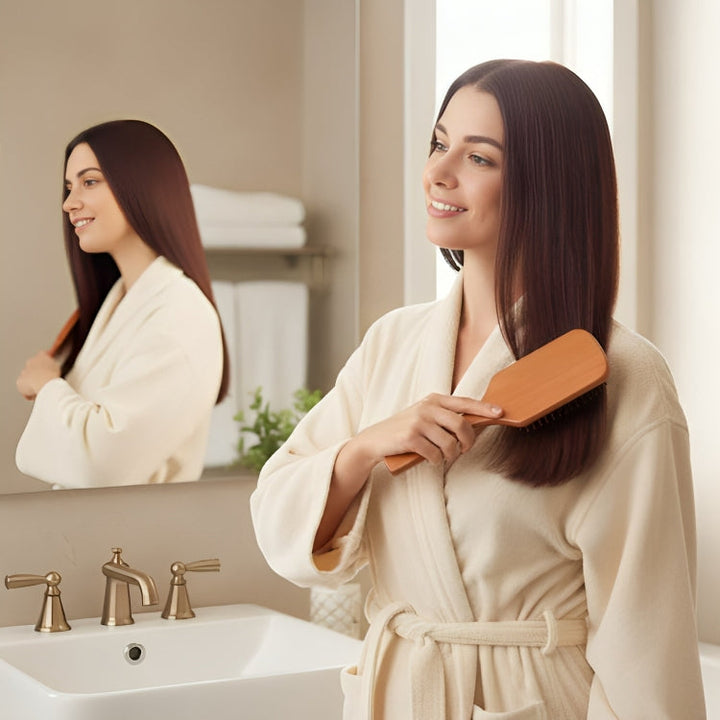 Static Detangling Brush – Frizz Control – Air Cushion Pad – Reduces Breakage – Adds Smooth, Shiny & Healthy-Looking Hair Luvikno