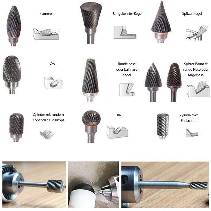 10 i 1 Wolframstål Slipende Hode (10PCS) | Luvikno