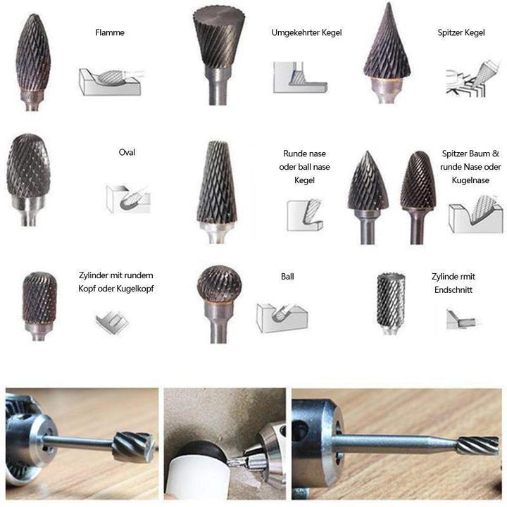 10 i 1 Wolframstål Slipende Hode (10PCS) | Luvikno