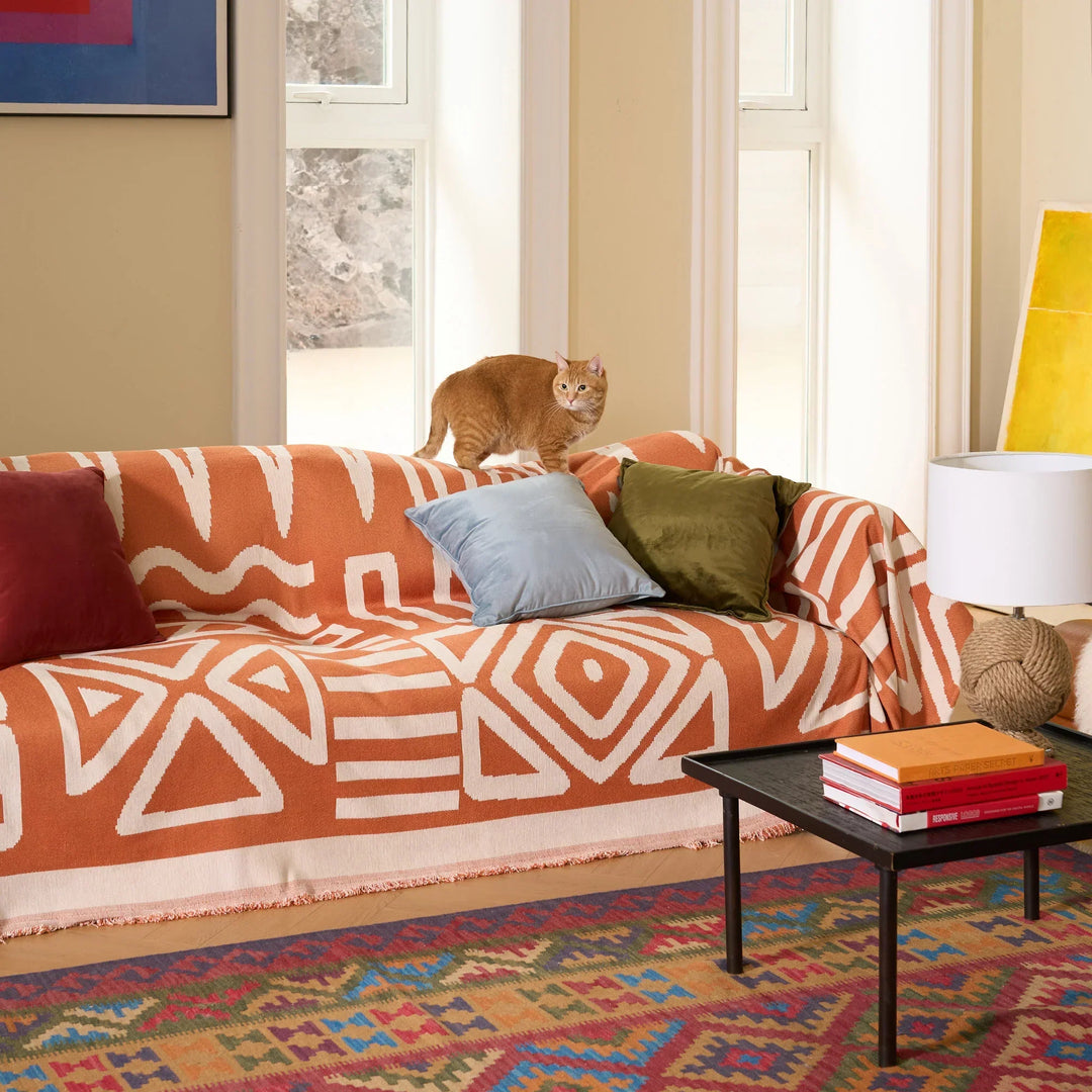 Geometrisk Boho Stil Sofa Trekk - Moderne, Stilig & Holdbar Sofa Beskyttelse | Luvikno