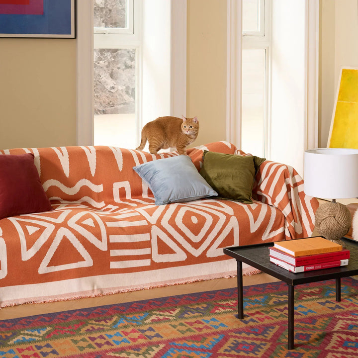 Geometrisk Boho Stil Sofa Trekk - Moderne, Stilig & Holdbar Sofa Beskyttelse | Luvikno