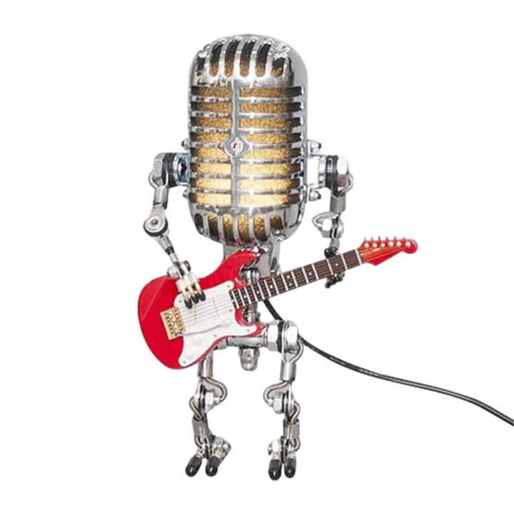 Retro Mikrofon Robot Metall Skrivebord Lampe | Luvikno