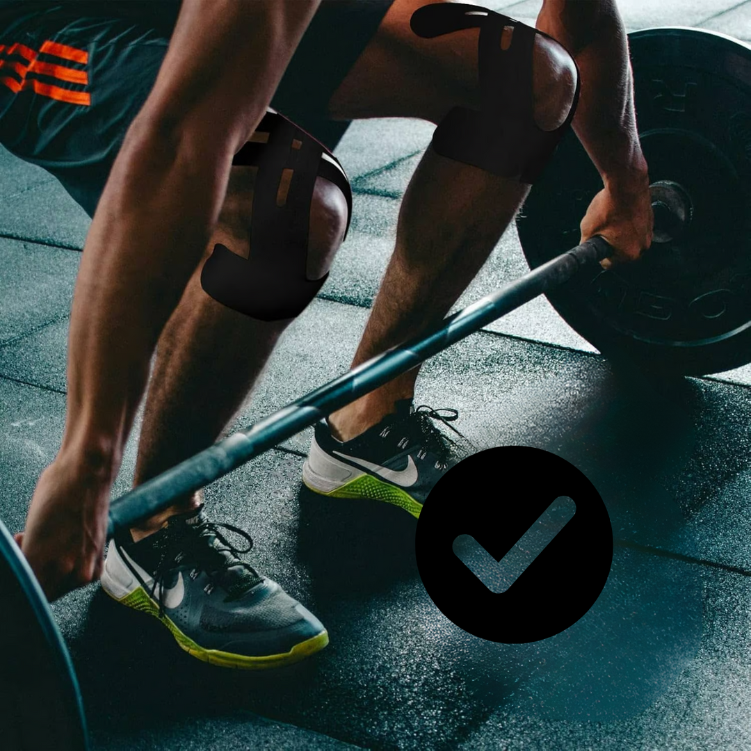 Knee Tape FlexiSupport – Prefabrikkert Kinesio-tape for direkte støtte | Luvikno