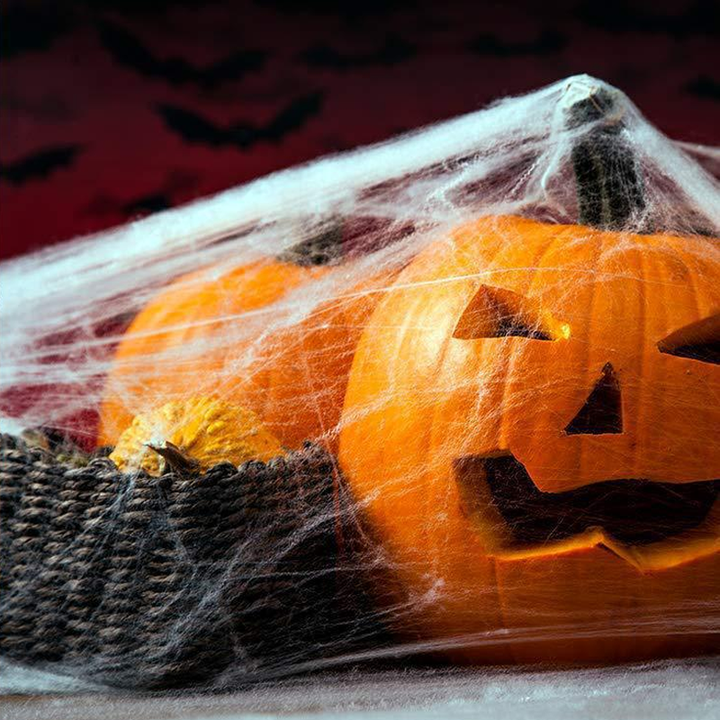 Luvikno | Halloween Edderkopp Dekorasjoner, strekkbar edderkoppnett