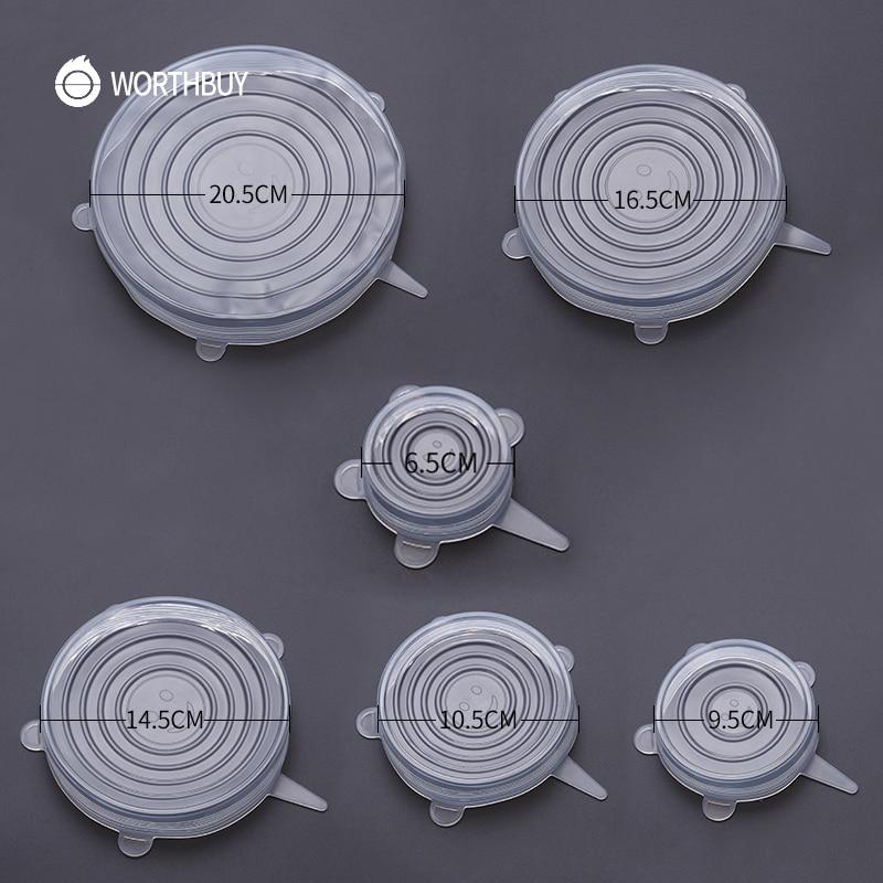 EcoLid - 6 silikon gjenbrukbare stretch-lokk | Luvikno