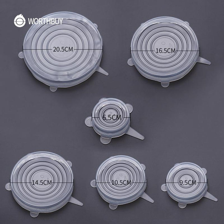 EcoLid - 6 silikon gjenbrukbare stretch-lokk | Luvikno