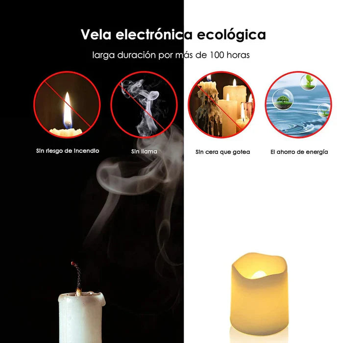 Sett med 24 LED Flameless lys - GlowFlicker | Luvikno