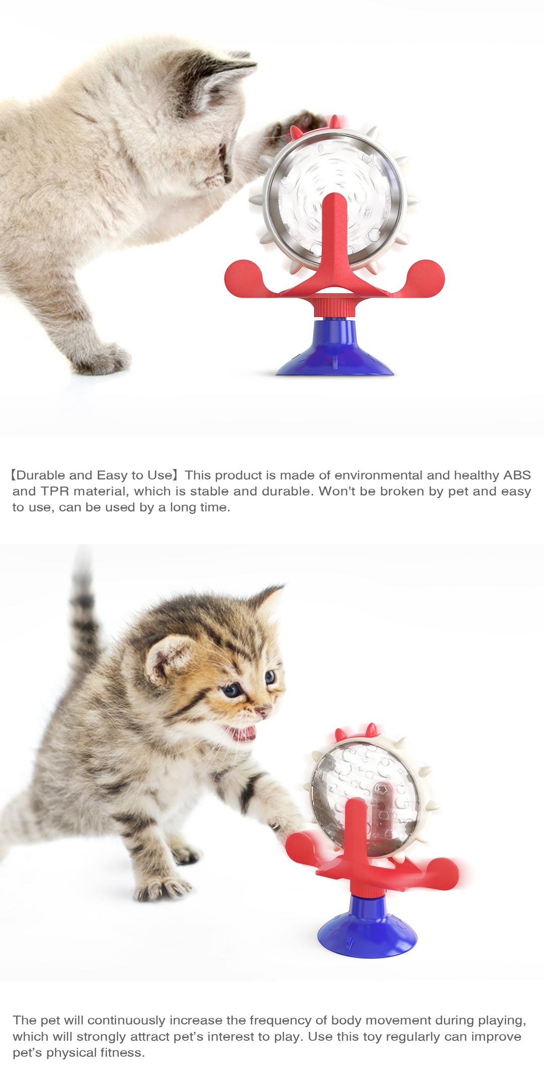 Fortune Wheel’ Behandlings-Distribuerende Kattelek / For Katter Luvikno