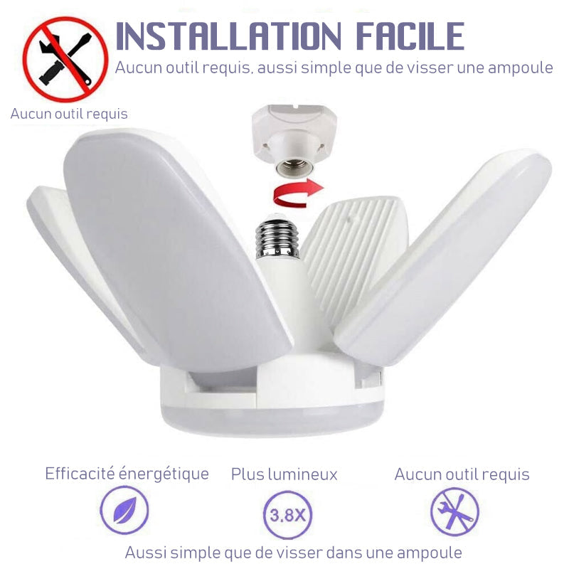 Foldbar deformert universal garasje lampe | Luvikno