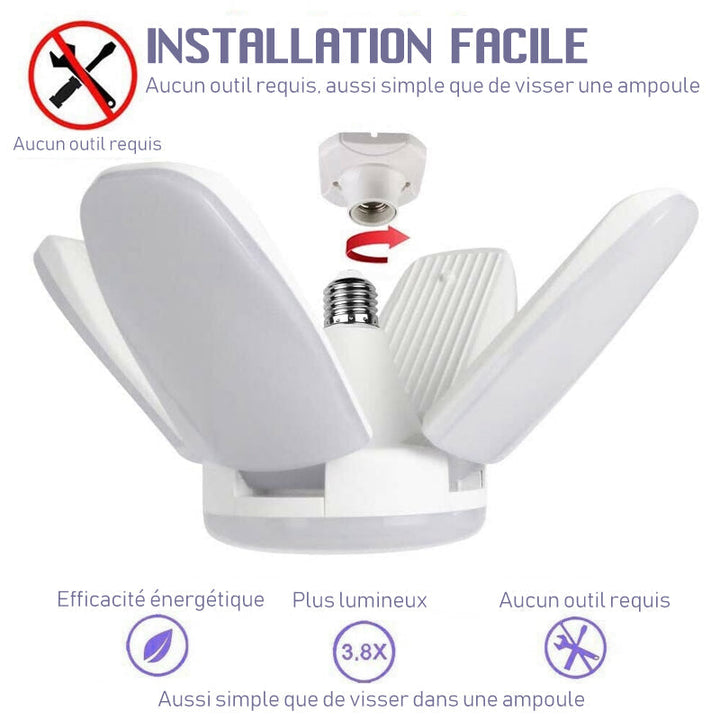 Foldbar deformert universal garasje lampe | Luvikno