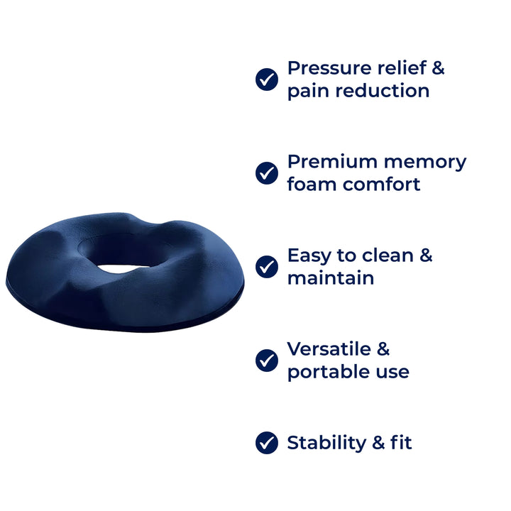 SitRelief | Donut Setepute – Halebein & Hemoroide Lette – Minne Skum – Vaskbar Deksel – Kontor, Reise, Postpartum Bruk Luvikno