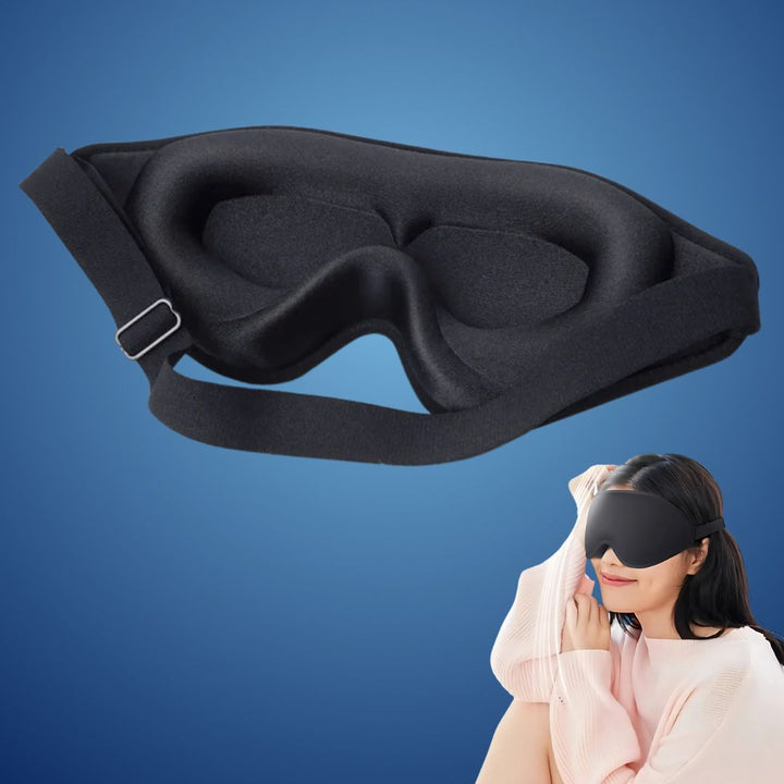 DreamSeal 3D Søvn Øyemasker | Lysblokkerende Maske - Søvn Blindfold - for Reiser - Meditasjon - Insomni - Dyp Søvn - Justerbar Stropp Luvikno