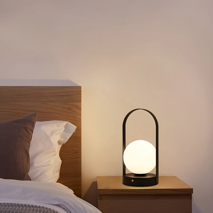AuraLicht Trådløs Bordlampe – Oppladbar & Rustfritt Stål Design Lampe | Luvikno