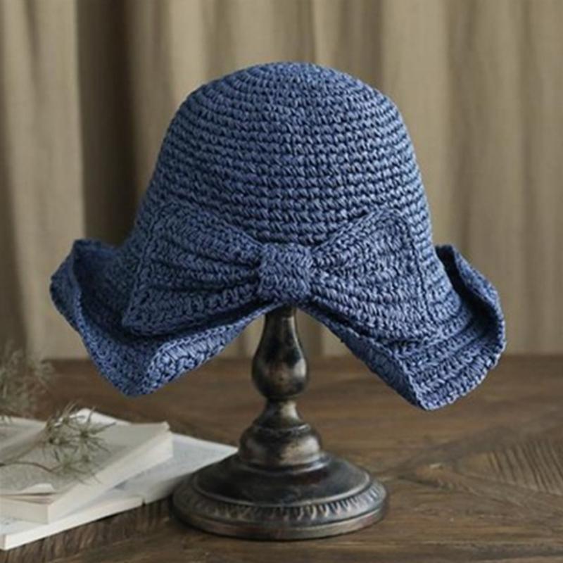 Luvikno | Retro Foldable Straw Hat with Bow