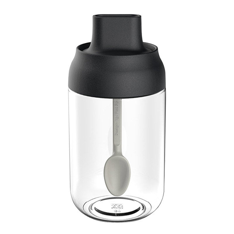 Glass condimentskrukke med skje | Luvikno