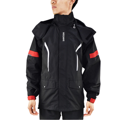 Luvik | Miesten moottoripyörä sadejakku vesitiivis - Heijastava musta/vihreä S-2XL