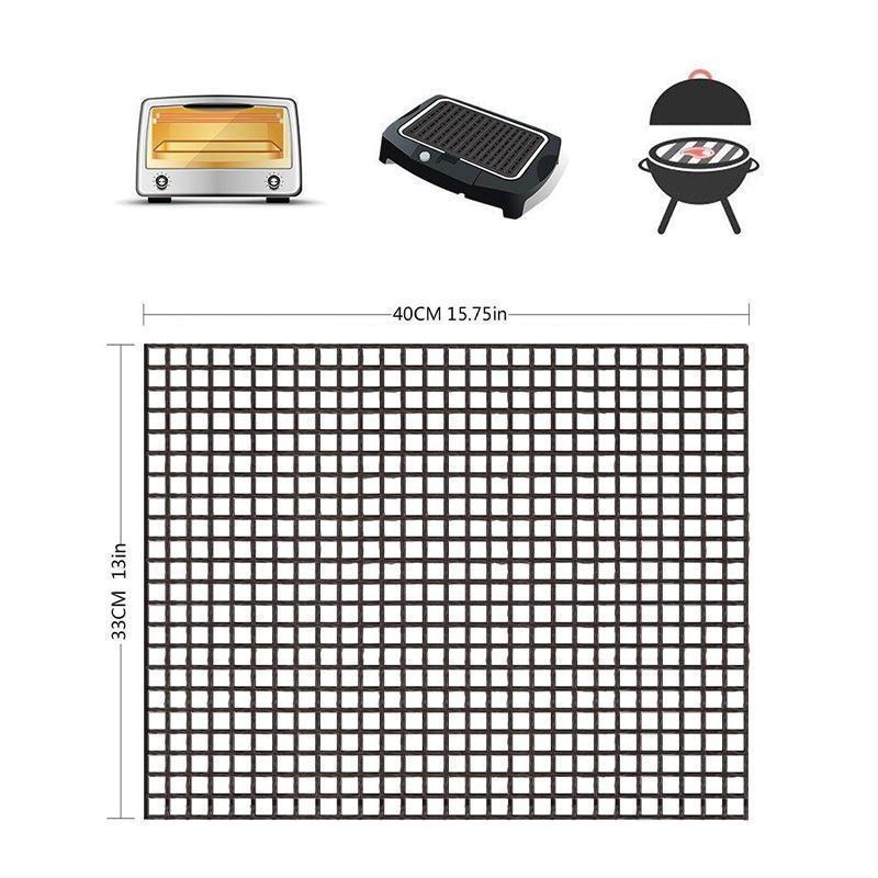 Luvikno | Grillfine BBQ Grillnett / Grillmat | Non-stick & Gjenbrukbar | Varmeresistent opp til 370 °C | For kjøtt, fisk & grønnsaker