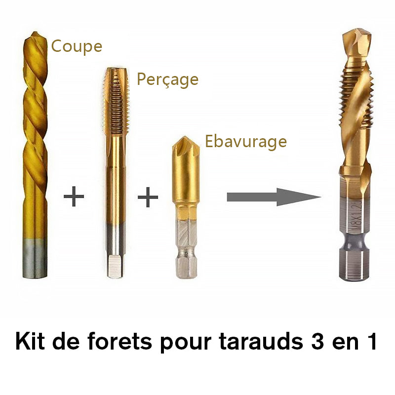Sett av 6 metrisk tap borr  bits | Luvikno