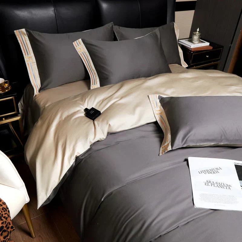 Luvikno | Luksus Satin Kattong Dynetrekk Sett for Soverom