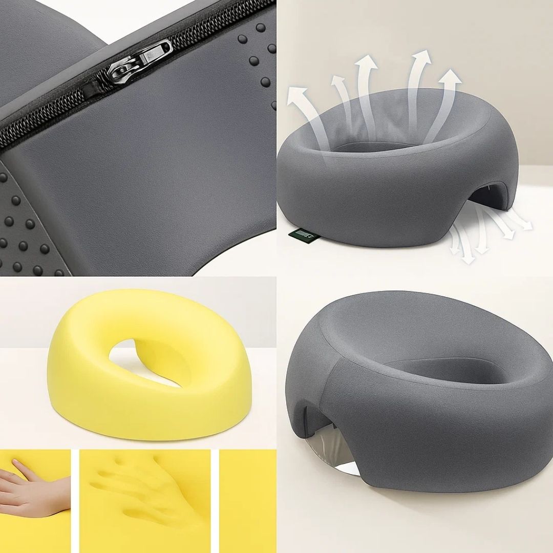 FaceEase | Face‑Down Pillow – Trykkavlastende støtte – Konturert minneskum – Ideell for massasje, skjønnhet og mage-sovende Luvikno