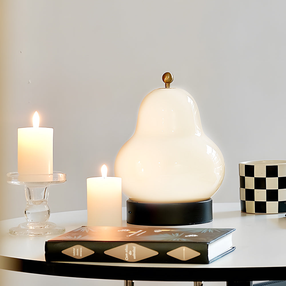 Luvikno | Elegant USB Pæreformet Bordlampe med Dimmbar LED