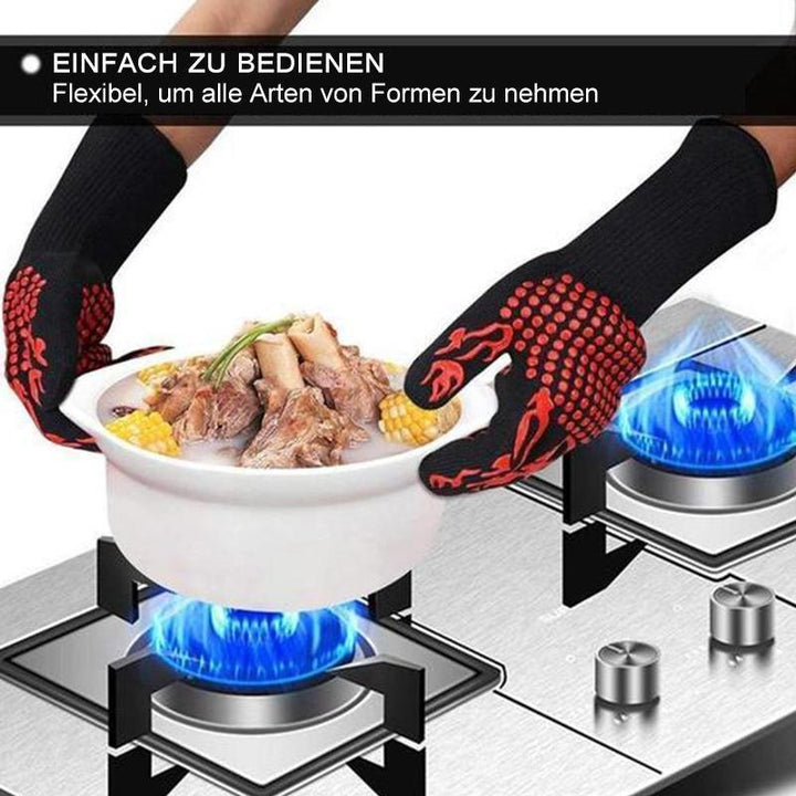 Bequee profesjonelle grillhansker varmeresistente hansker - 1 par | Luvikno