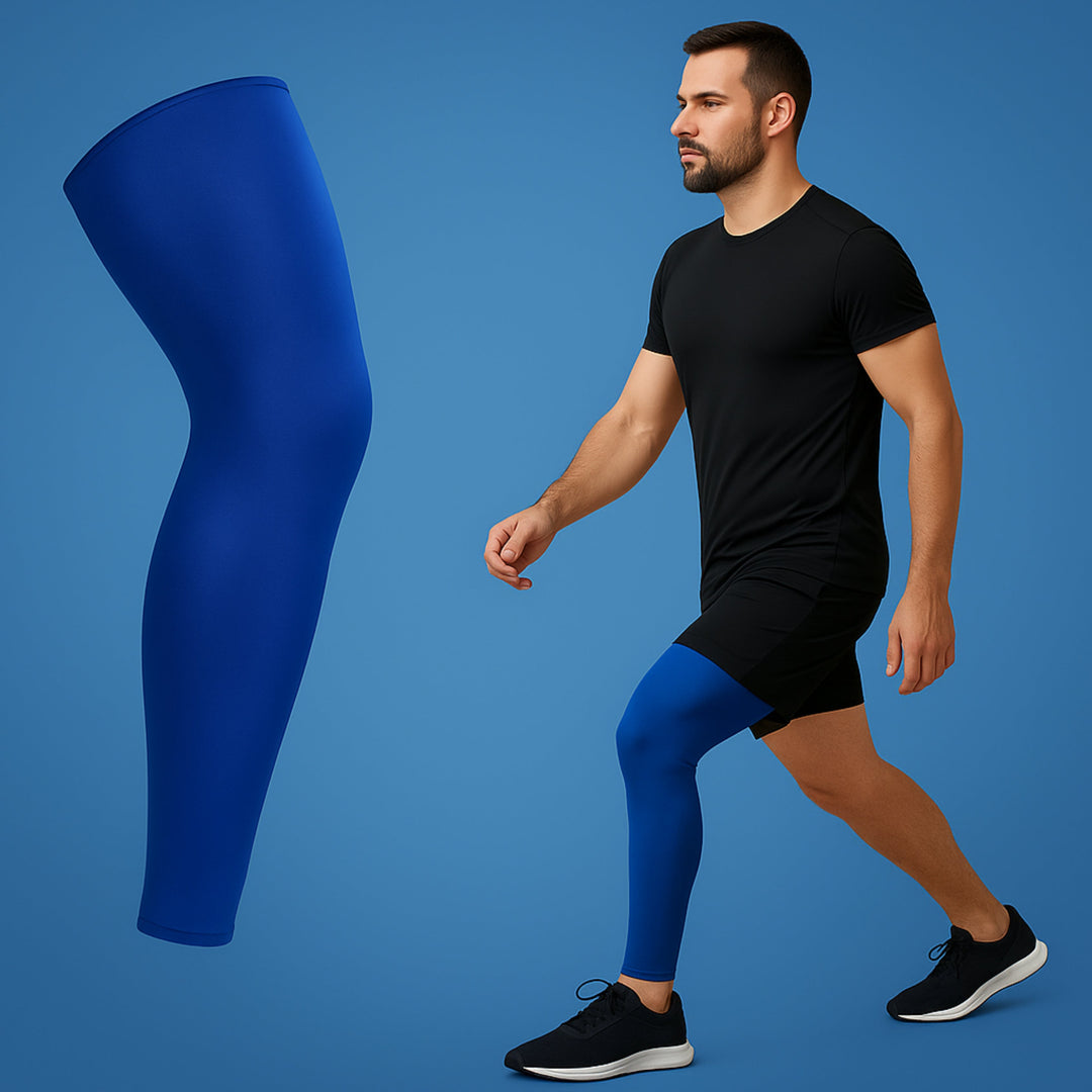 FlexiRelief | Full Leg Compression Sleeve – Knee Support – Graduert Trykk – Smertelindring – Gjenoppretting – Hevelse Reduksjon Luvikno