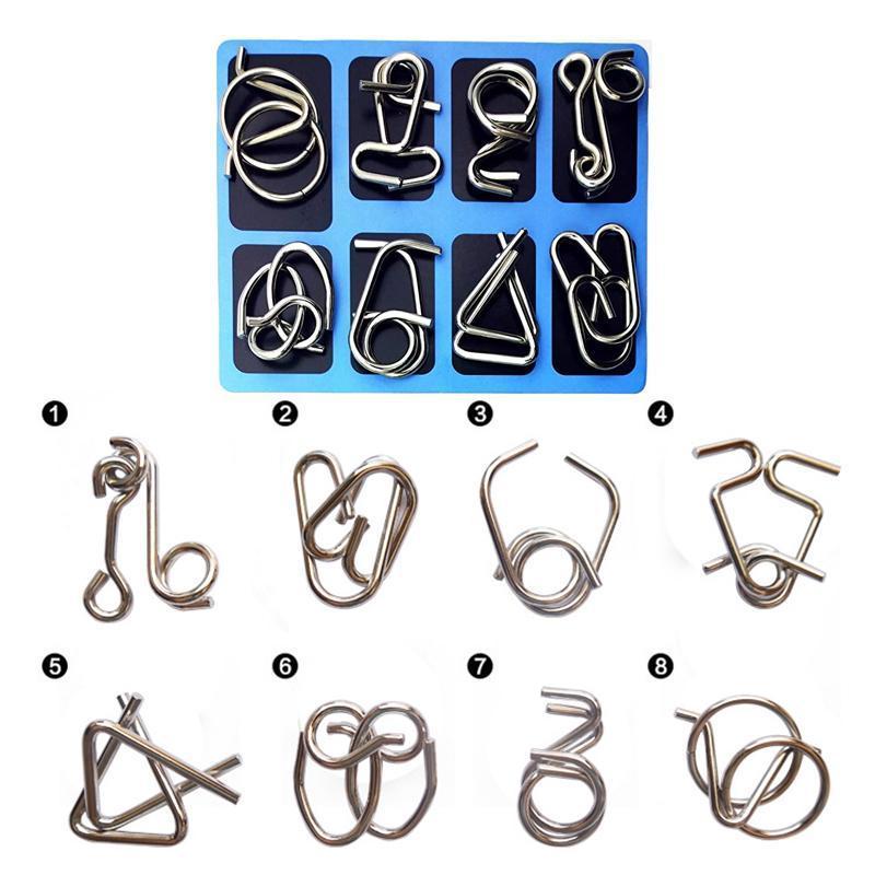 Metal Puzzle Toys Set (8 Pieces) | Luvikno
