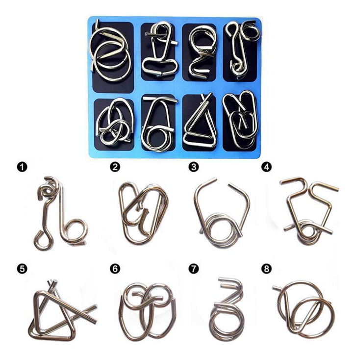 Metal Puzzle Toys Set (8 Pieces) | Luvikno