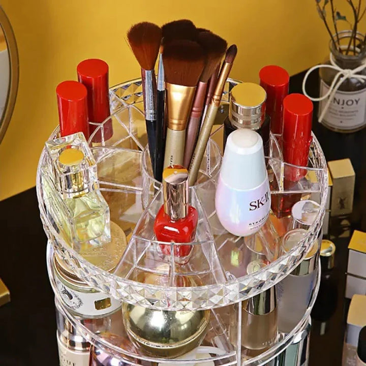 Diamond Pattern Rotation Cosmetic Box Luvikno