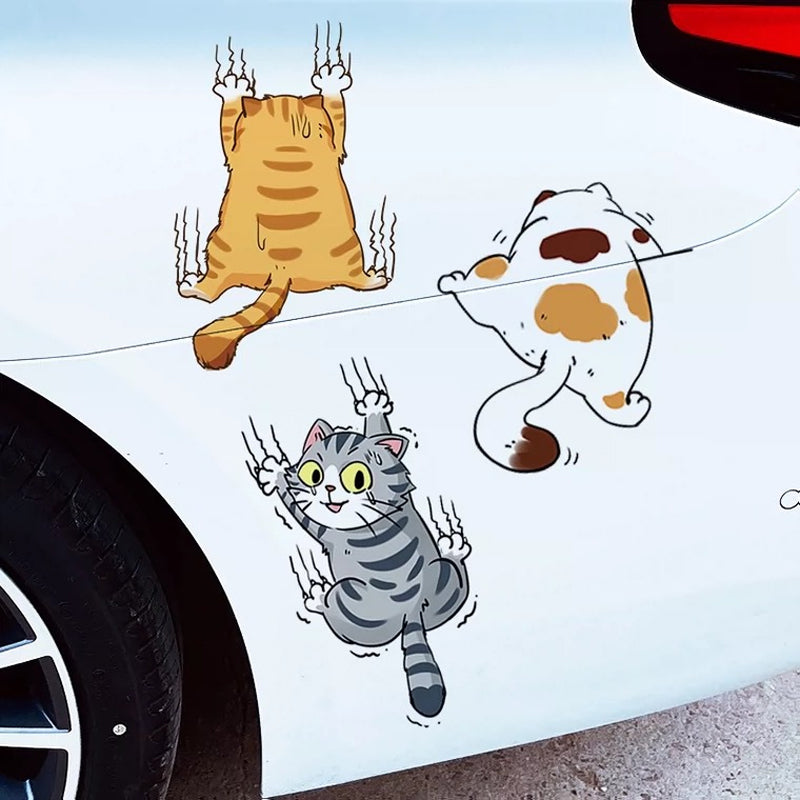 Luvikno | Søtt katt tegneserie bil klistremerke