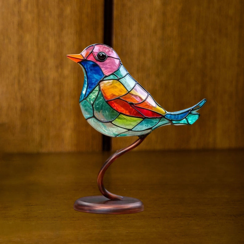 Fargede Glass Ornamenter Fugl på Greiner | Luvikno