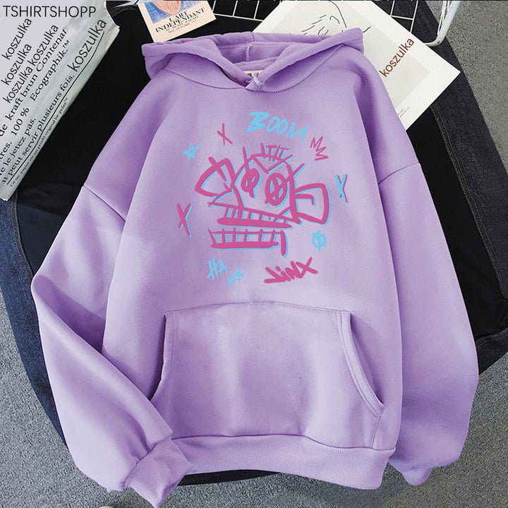 Luvik | Arcane Hettegenser Harajuku Typi Jinx og Ekko