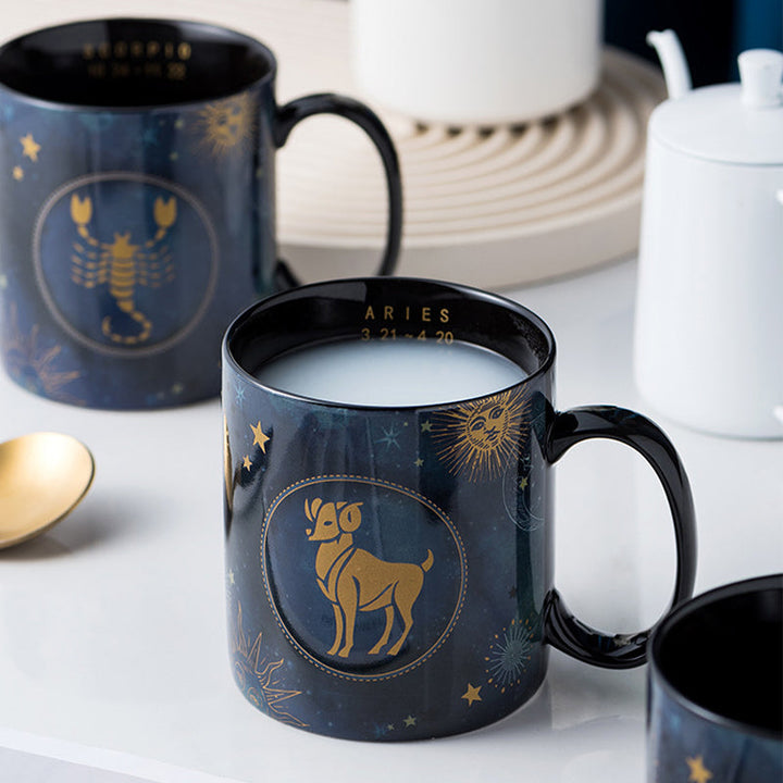 12 Konstellasjoner Krus Kobalt Blå Keramikk Kaffe Krus | Luvikno