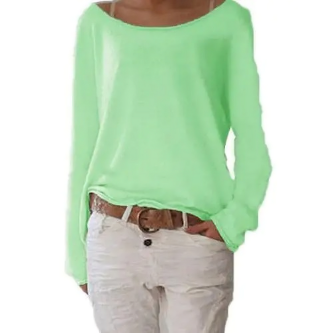 Luvik | yellow sweater with O-neck, simple and narrow
