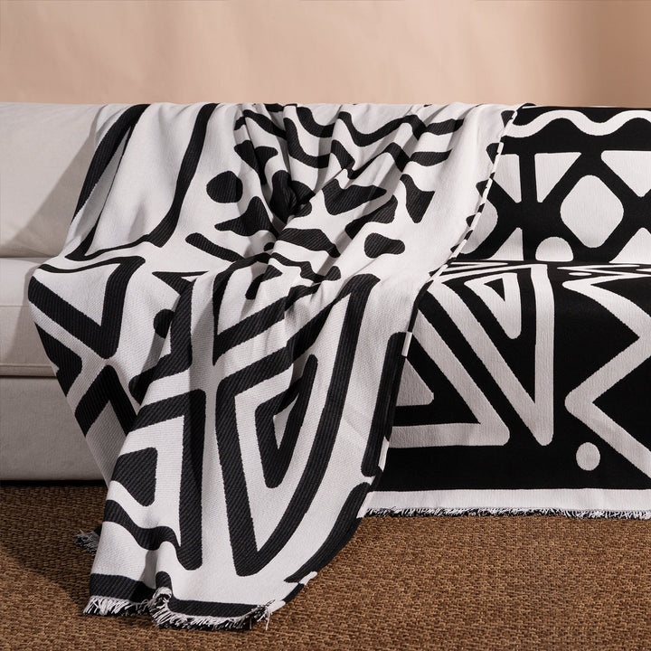 Geometrisk Boho Stil Sofa Trekk - Moderne, Stilig & Holdbar Sofa Beskyttelse | Luvikno
