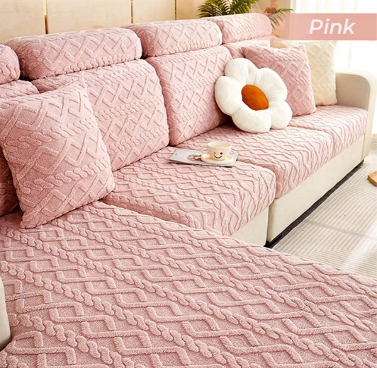 Full Wrap Soft Fleece Stretch Couch Cover for All Seasons | Luvikno