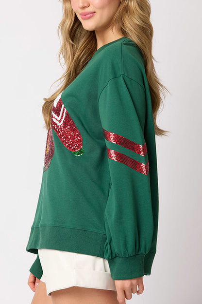 Luvik | Joulupailletti- Pyöreä kaula- Rennon pitkähihainen paita