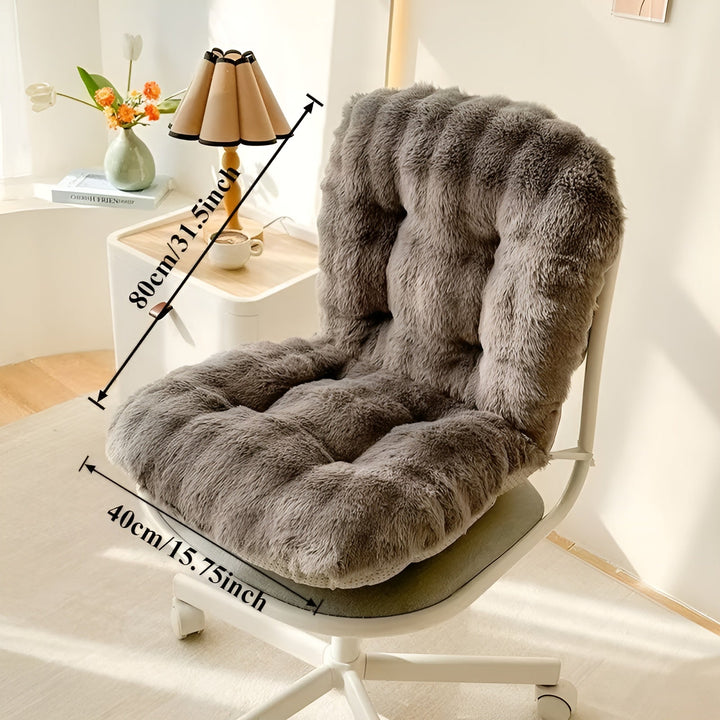 Myk sittepute laget av faux fur – Ekstra tykk & kosete | Perfekt for stol og sofa | Luvikno